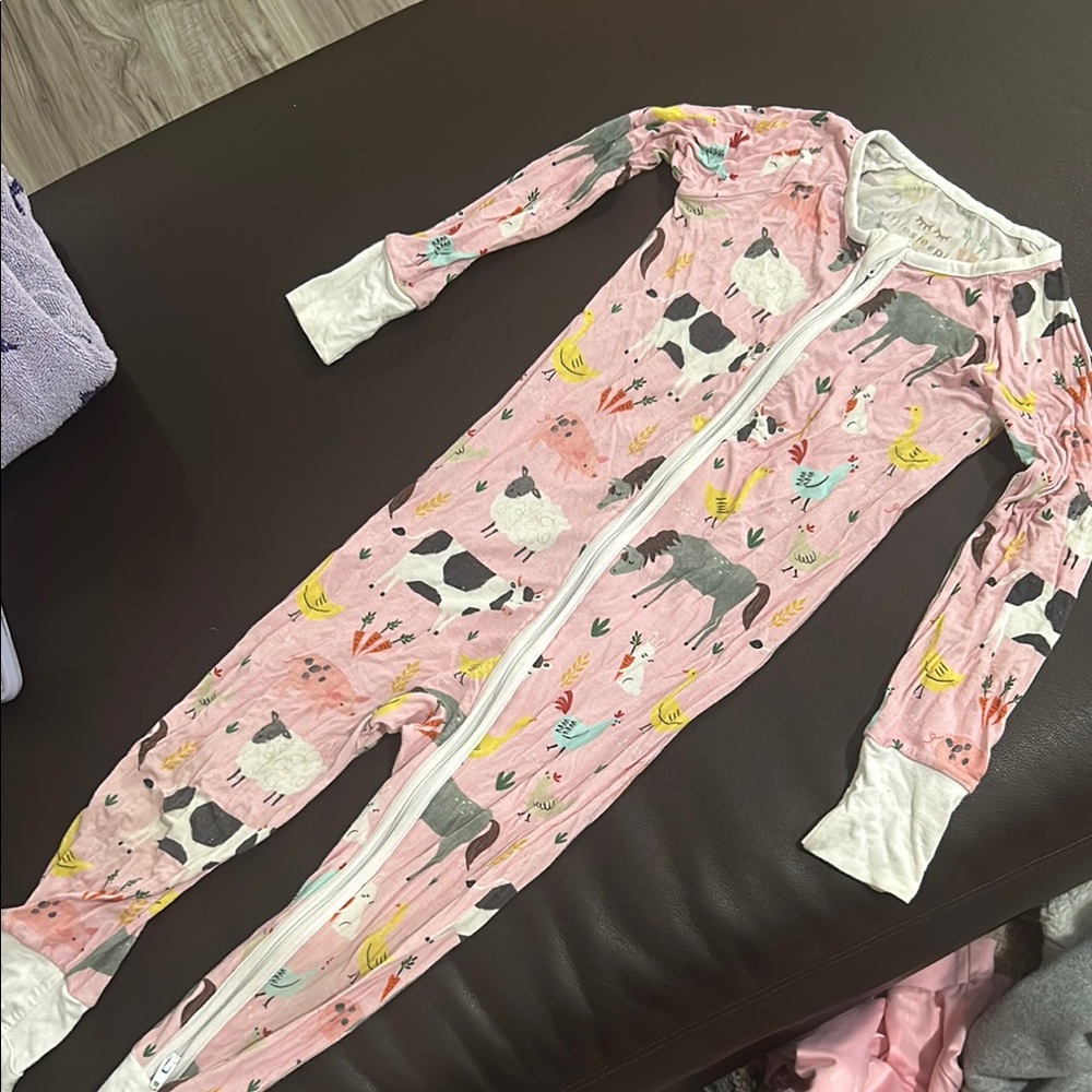 Kids Pink Animal Print One Piece